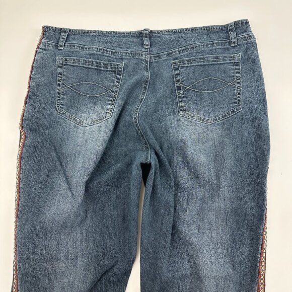 Adolfo Bootcut Side Stripe Women's size 16 Dark Wash Blue Denim Jeans - Picture 4 of 4